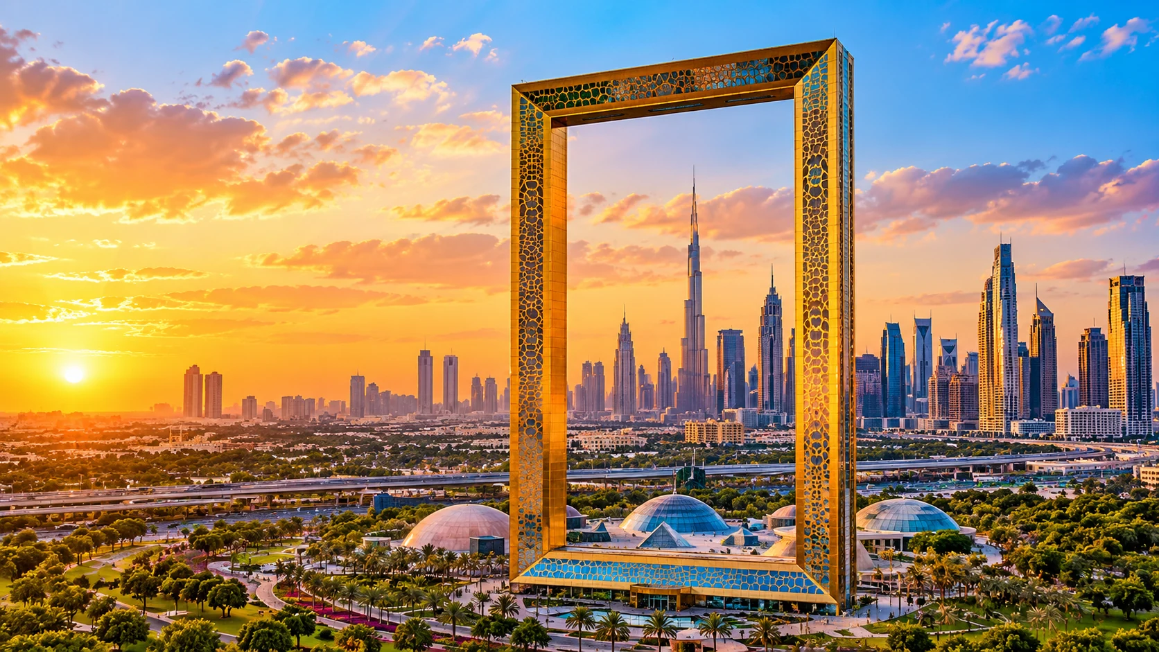 Dubai Frame tickets and panoramic Dubai skyline view