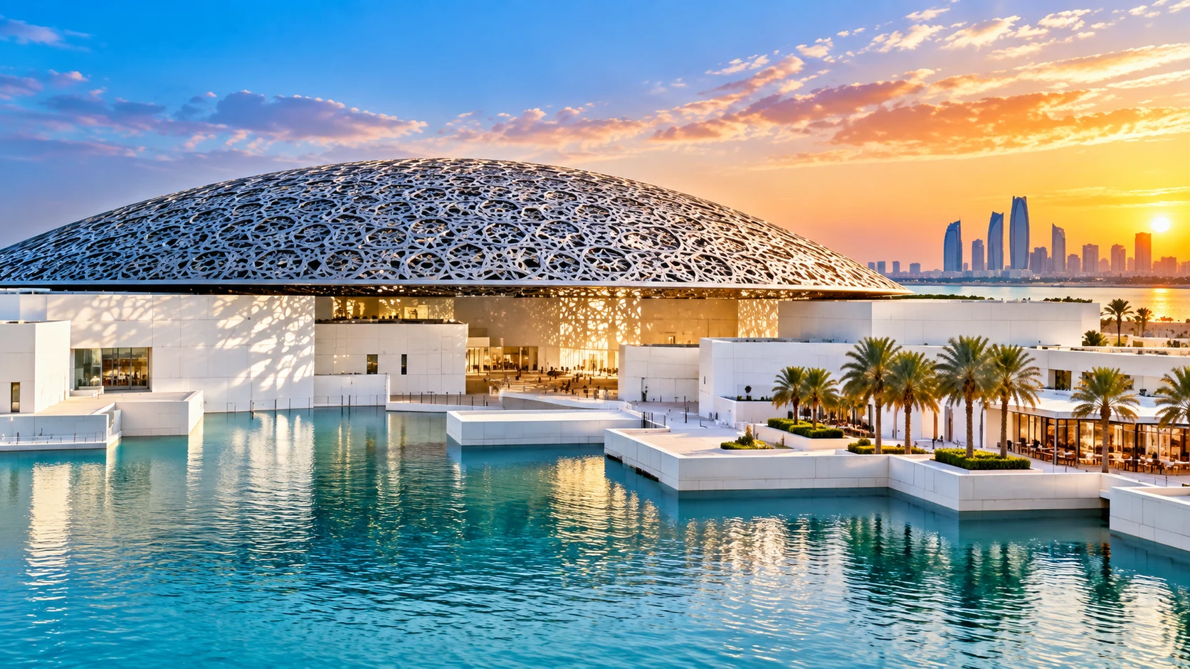 Louvre Abu Dhabi tickets and iconic museum dome on Saadiyat Island