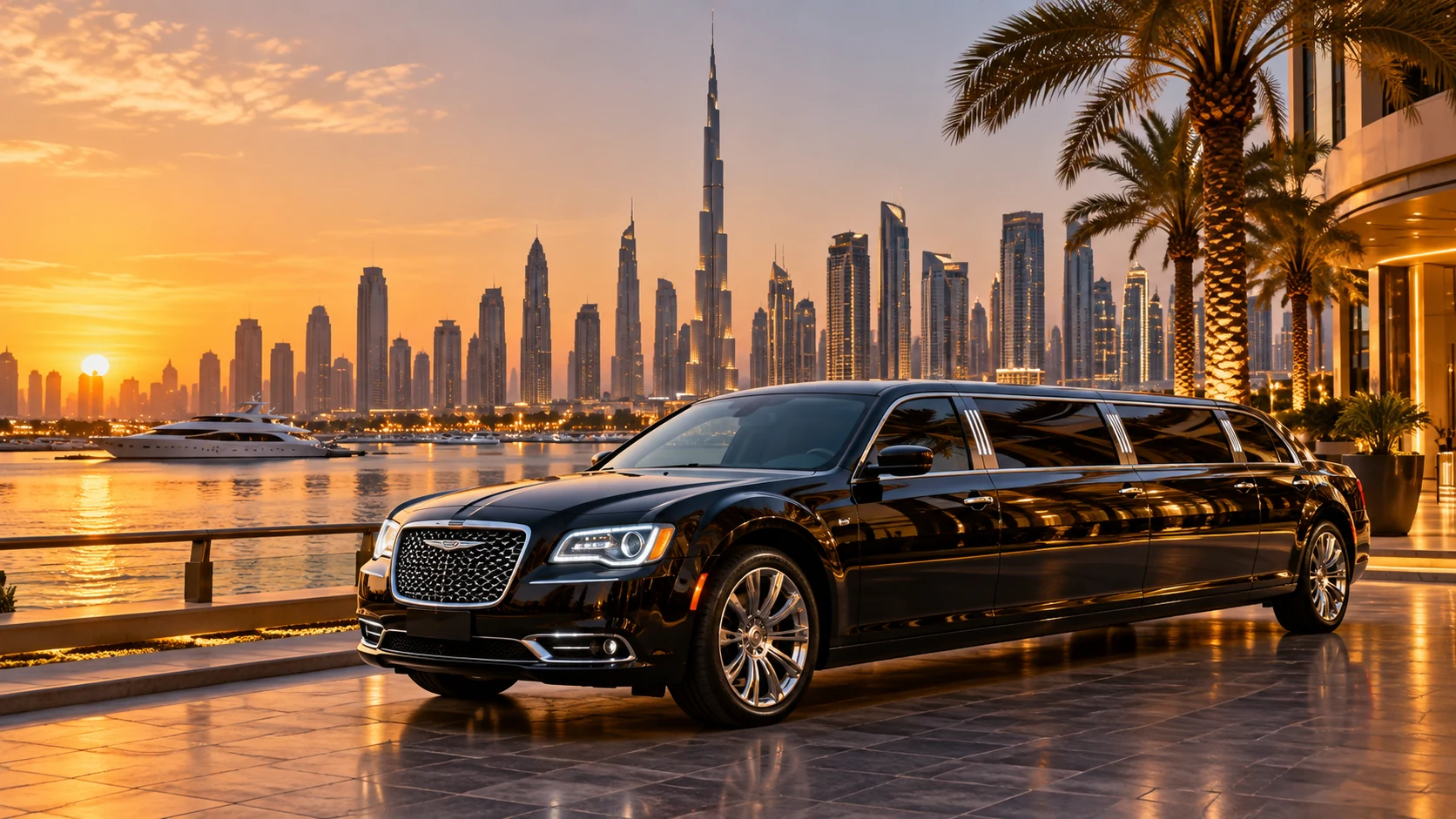 Luxury limousine service Dubai for private events and transfers