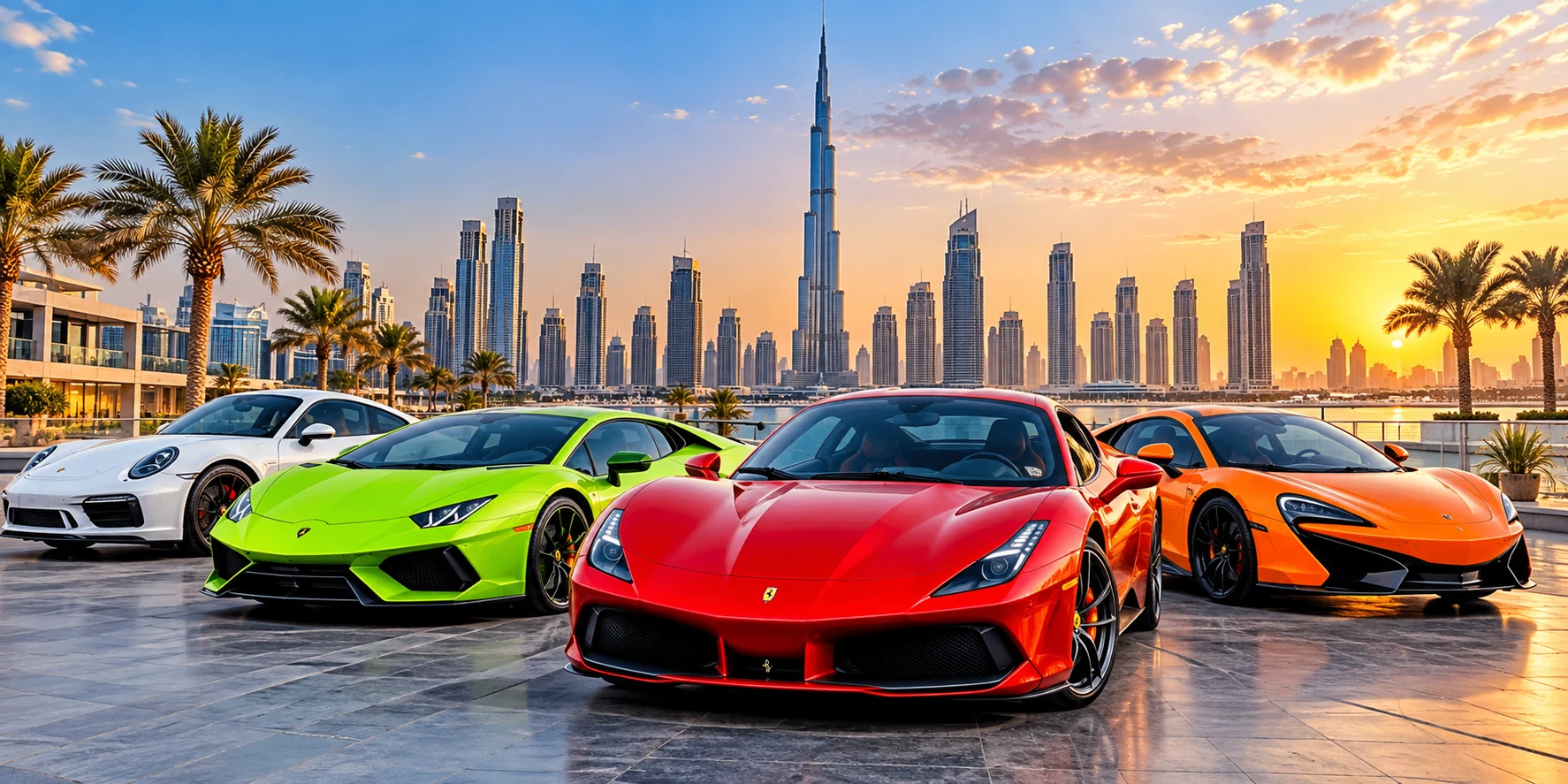 Luxury supercar rental Dubai Ferrari Lamborghini Porsche